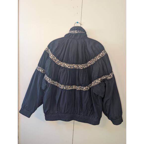 Free People Bomber Blue & Floral Jacket | XS| Zip Up - Picture 15 of 16